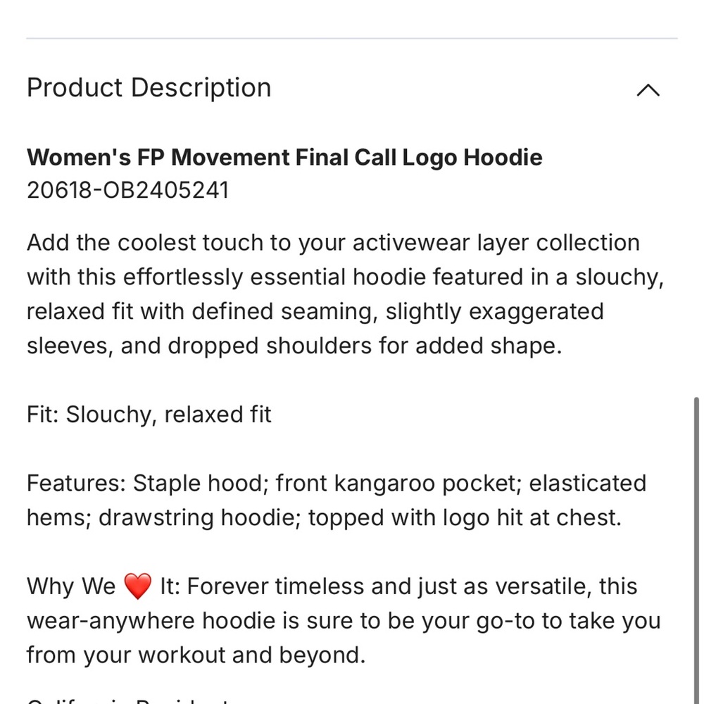 NWT Free People Movement Final Call Front Logo Hoodie in graphite combo - Picture 5 of 6